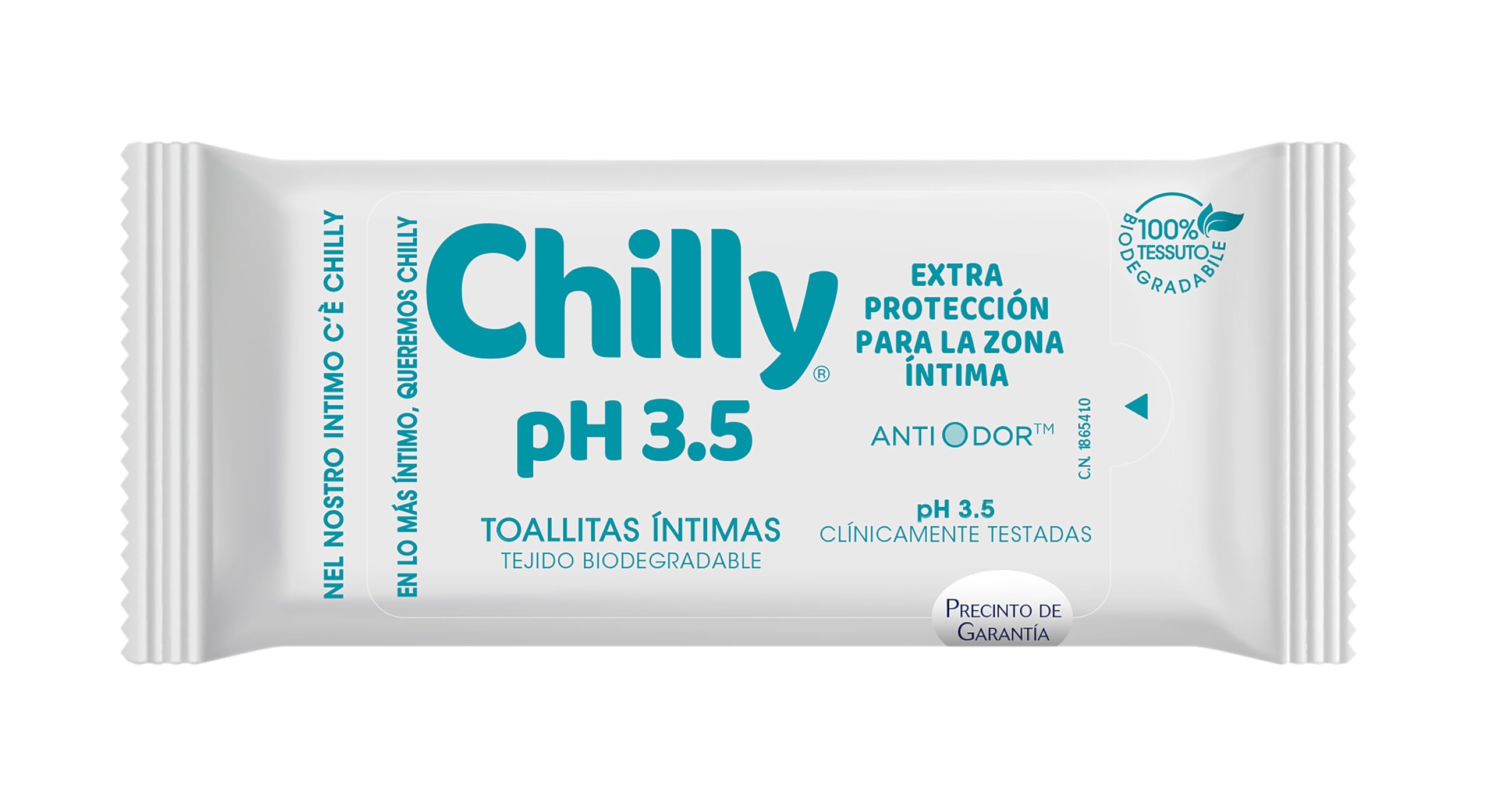 Chilly Pocket - Toallitas Ph 3.5, Íntimas Aptas Para Uso Diario, Fórmula Extra-protección, Es, 12 Unidad