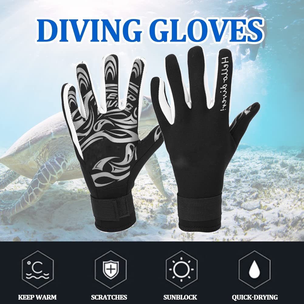 VGEBY1 Guantes de Submarinismo (bucear) de Neopreno de 2 MM, Guantes de Submarinismo (bucear) de 5 Dedos para Equipos de Deportes acuáticos de Alto Rendimiento. Adulto.