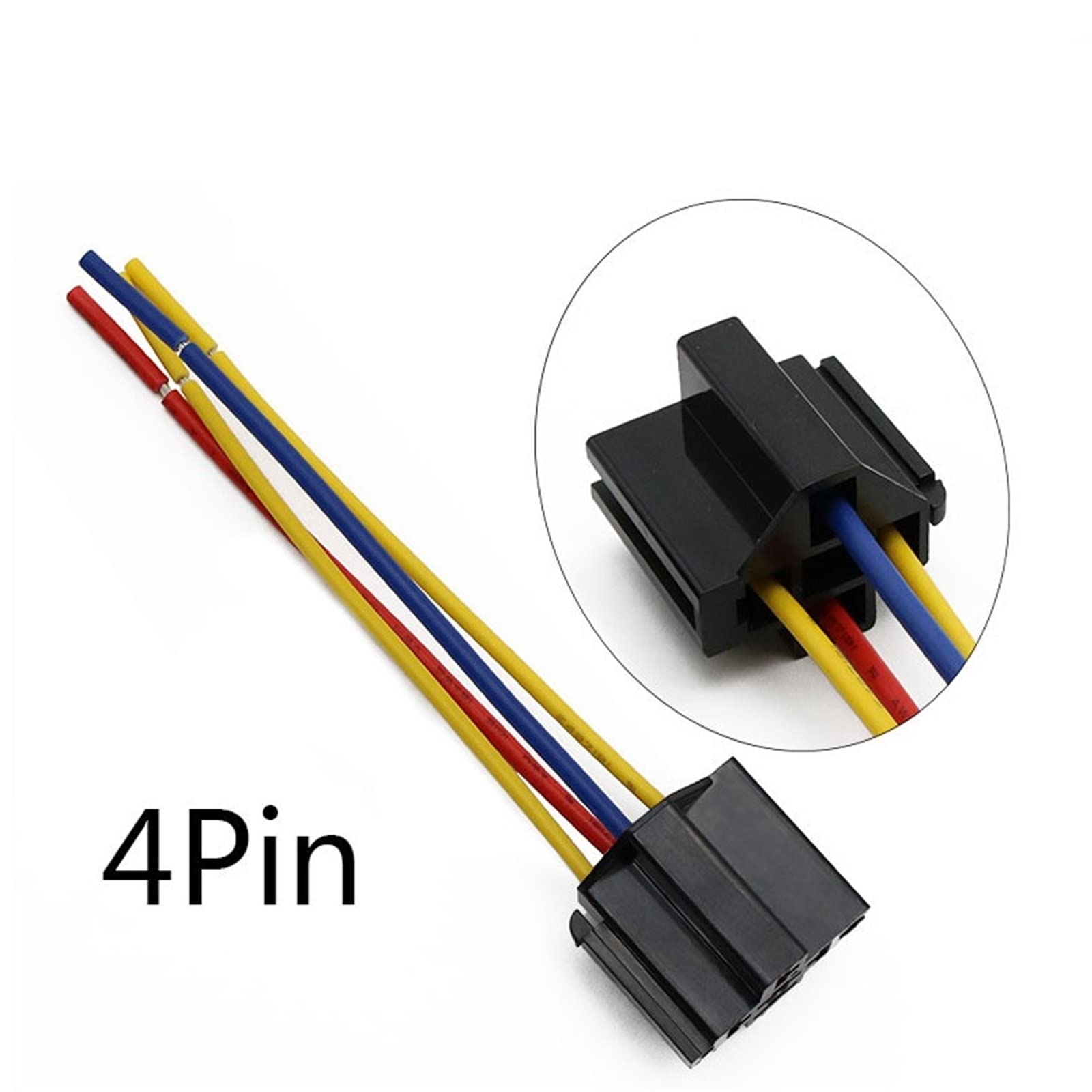1Pcs Autorelais 12V 24V 4pin 5pin 4P 5P 40A Autorelais mit schwarz-rotem Kupferanschluss Autorelais mit Relaissockel (Size : 24V 4P)