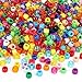 Produktbild BAKHK 1000 Stück Bunte Perlen Zum Auffädeln Großes Loch Acryl Bastelperlen 20 Farben Klar Pony Beads für Halsketten Armbänder Schmuckherstellung
