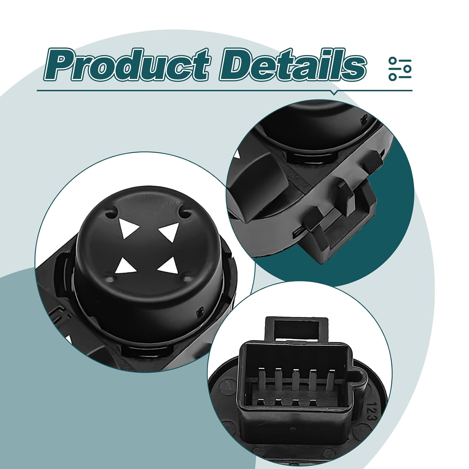 22883768 Power Mirror Switch Remote Control Assembly Replacement Compatible with 2007-2014 Chevy Silverado GMC Sierra 1500 2500 HD 3500 HD, OE# 25778970