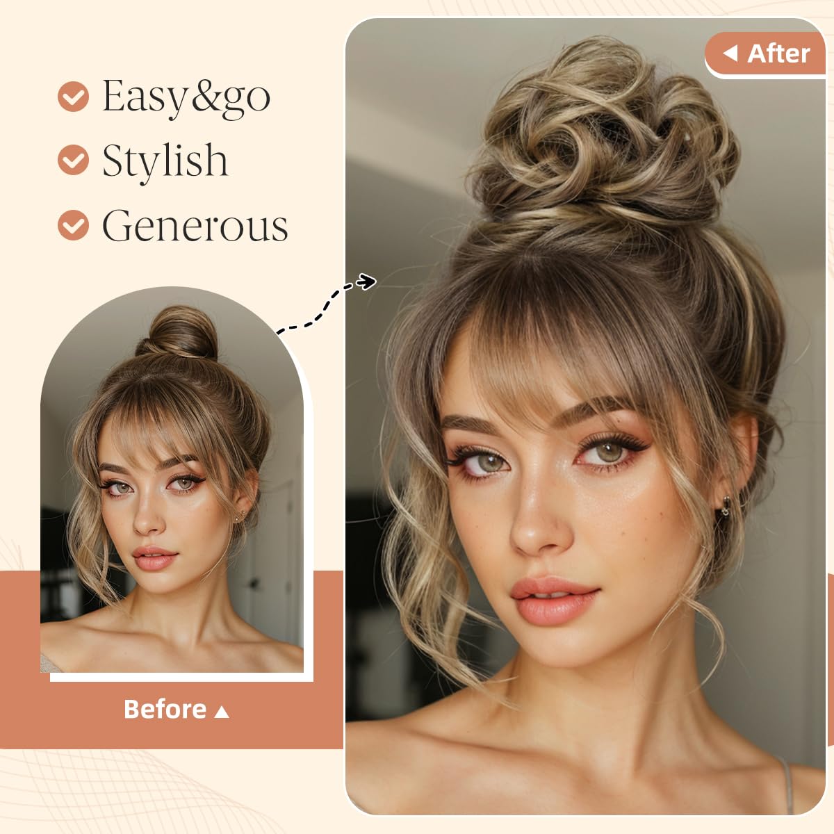 Amazon.com : CJL HAIR 2PCS Messy Bun Hair Pieces Wavy Curly 