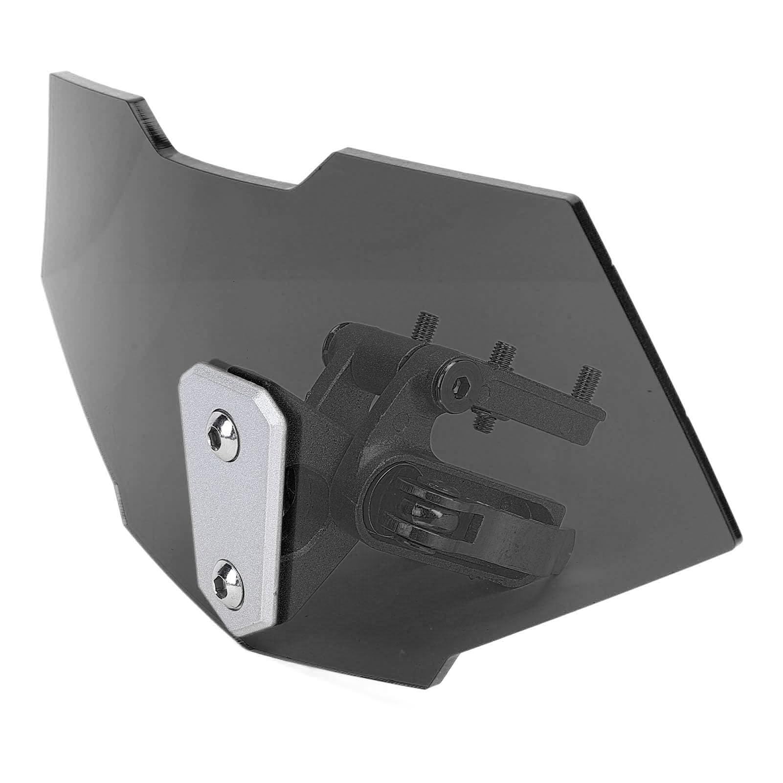 Aramox Parabrezza per Moto in Acrilico, Deflettore Regolabile con Clip, Estensione Parabrezza, Nero Fumo, Smoke Acrylic Motorcycle Windscreen with Adjustable Clip Deflector Extensi