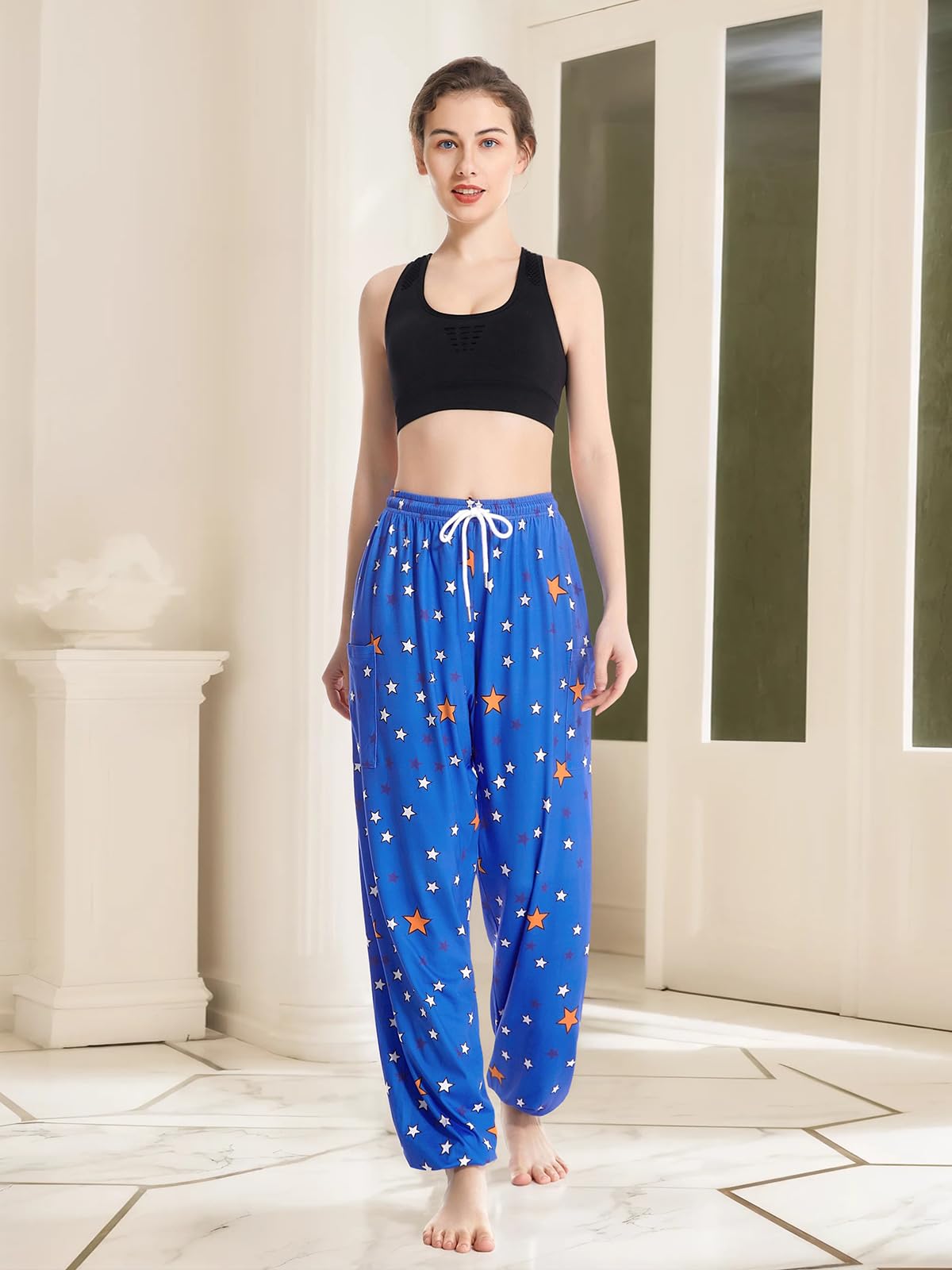 QIANXIZHAN Boho Palazzo Pants - Spodnie Kobiety