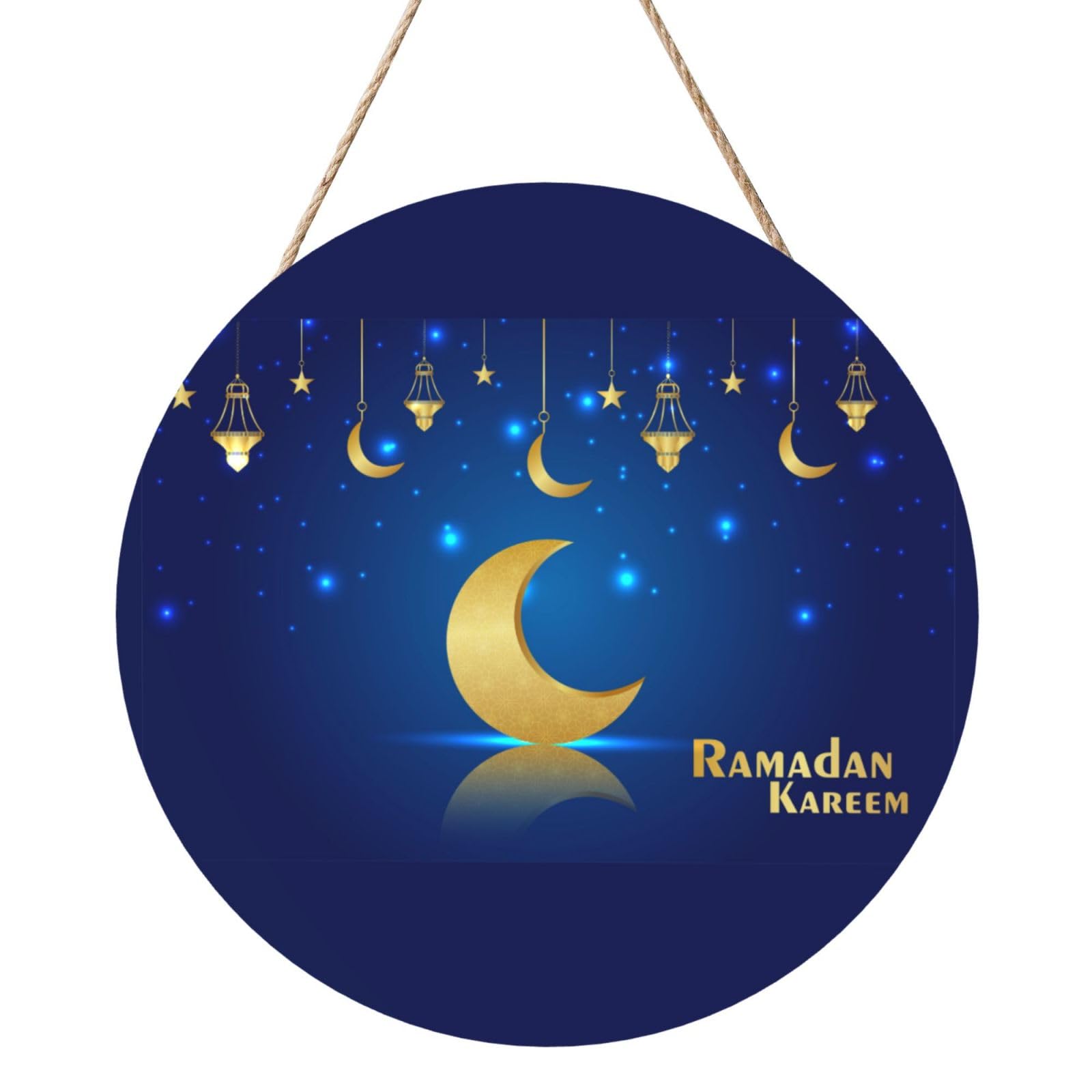 Ramadan Kareem Door Signs Plaques Wood Welcome Sign For Front Door Wall Hanging For Home Farmhouse Office Classroom Party Decoration