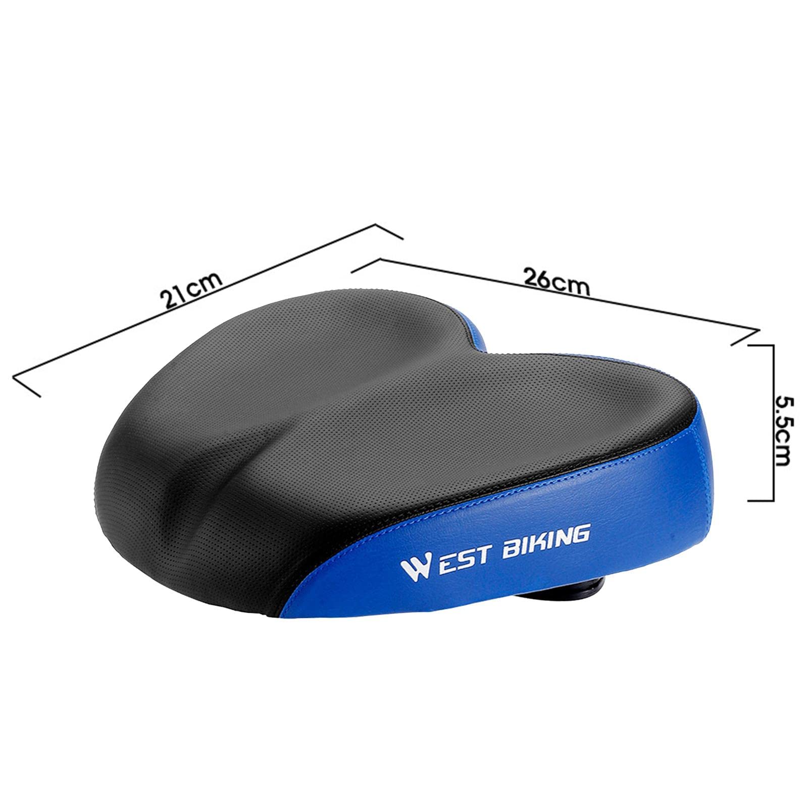 Perfeclan Sellini per Mountain Bike, Sellino Bici Comodo, Sella per Bicicletta Comfort Sedile per Bici da Bicicletta Parti di Ricambio Antiurto per Bicicletta Senza Naso, Nero Blu