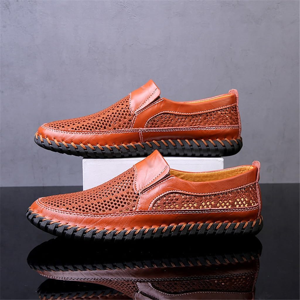 FMURY Outdoor Men Leather Shoes Loafers Mesh Men Sneakers Male Loafers Moccasins
