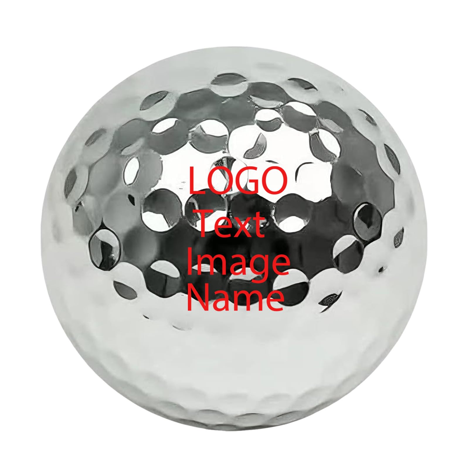 JPHCHSC Personalised Golf Balls, Dual-Layer Construction, Custom Unique Gift for Men, Photo Icon Text Customisation, Birthday Father's Day Golf Gifts (Silvery Images or Tex, 9)