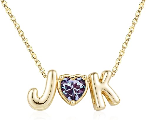 M MOOHAM Birthstone Necklaces for Women - Blue-purple June Alexandrite Birthston
