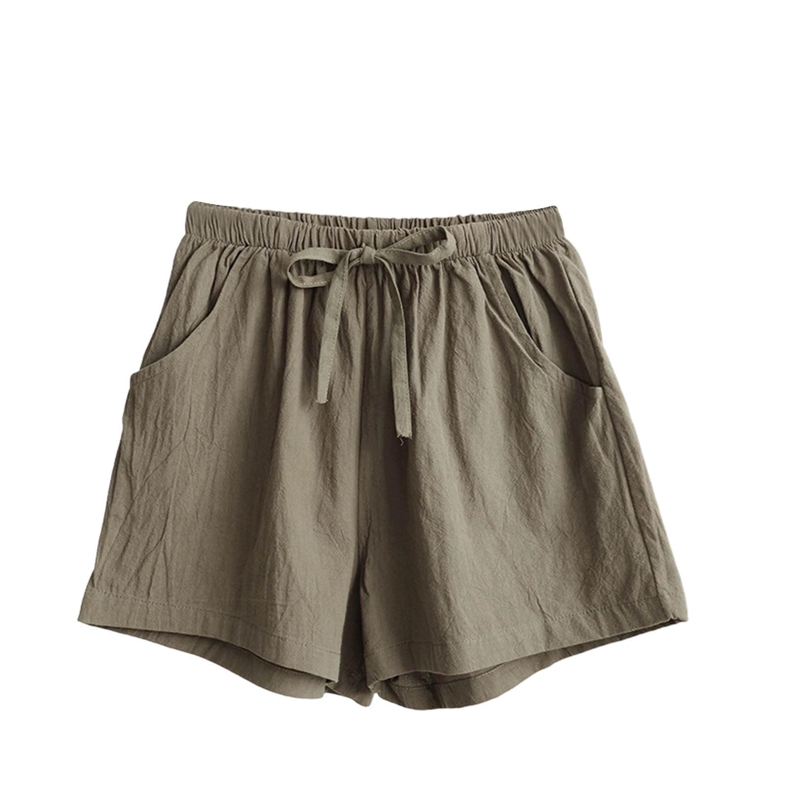 Shorts for Women Drawstring Elastic Waist Casual Bermuda Short Wide Leg Crop Pants Comfort Loungewear Beach Vacation - 5