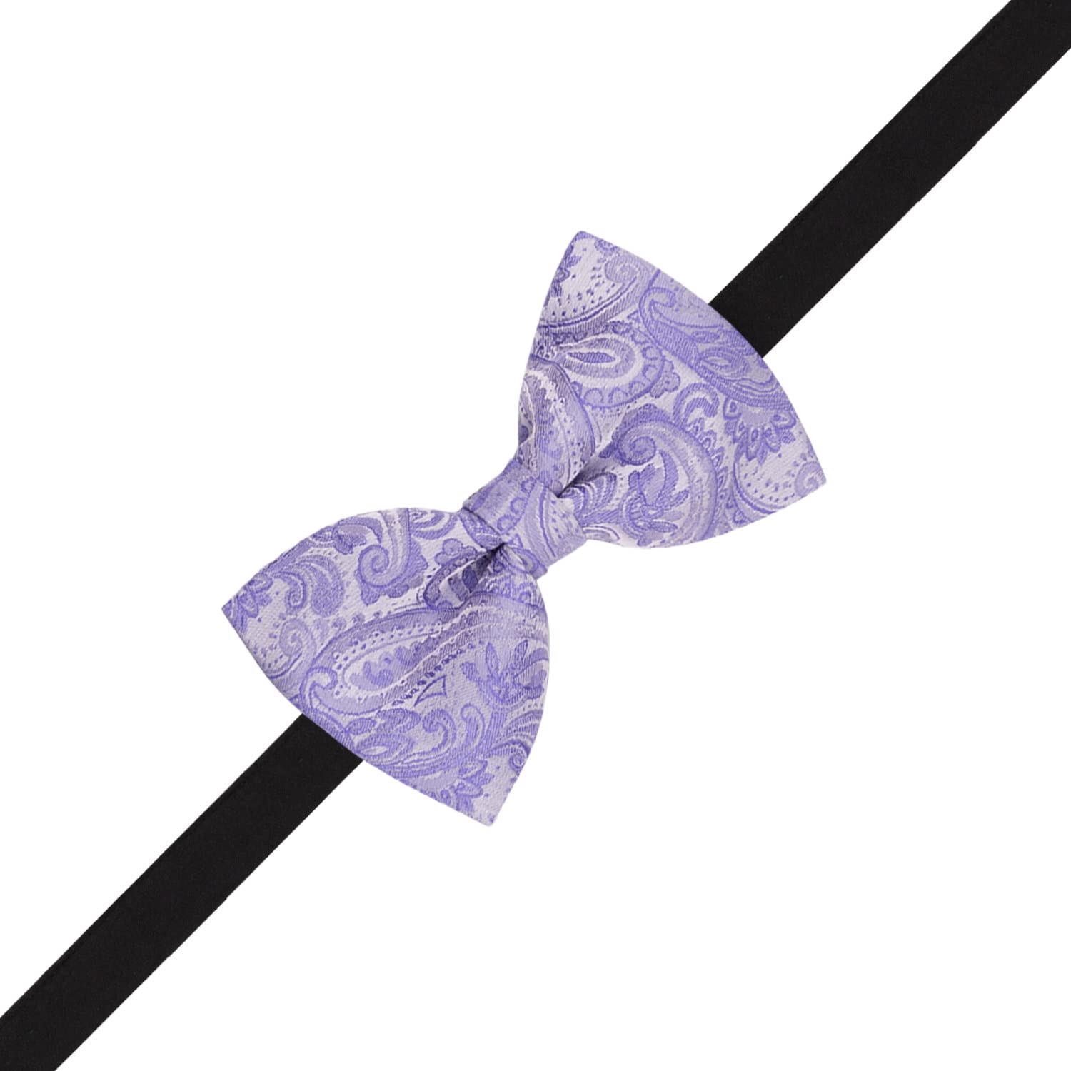 The Tie Hub Paisley Purple Microfiber Bow Tie For Men - Image 4 thumbnail