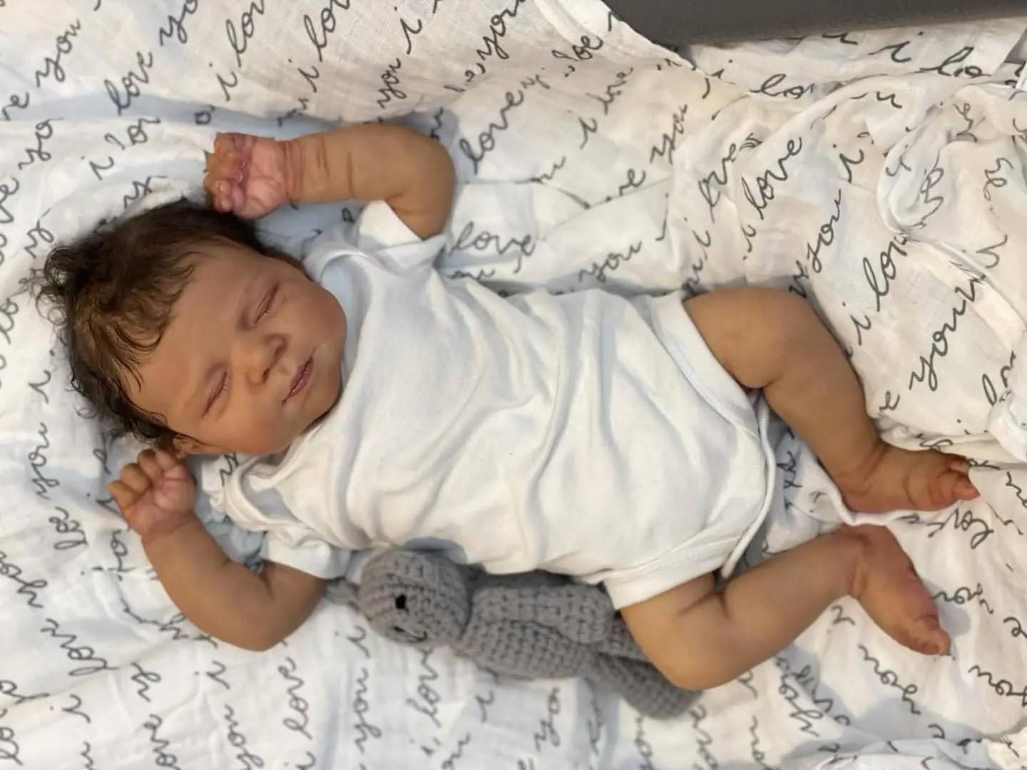 Zero Pam Black Reborn Baby Dolls - 18 Inch Lifelike Baby Doll Eyes Closed,Realistic Newborn Boy Dolls Soft Cloth Body, Real Life Biracial Silicone Reborn Doll for Girls