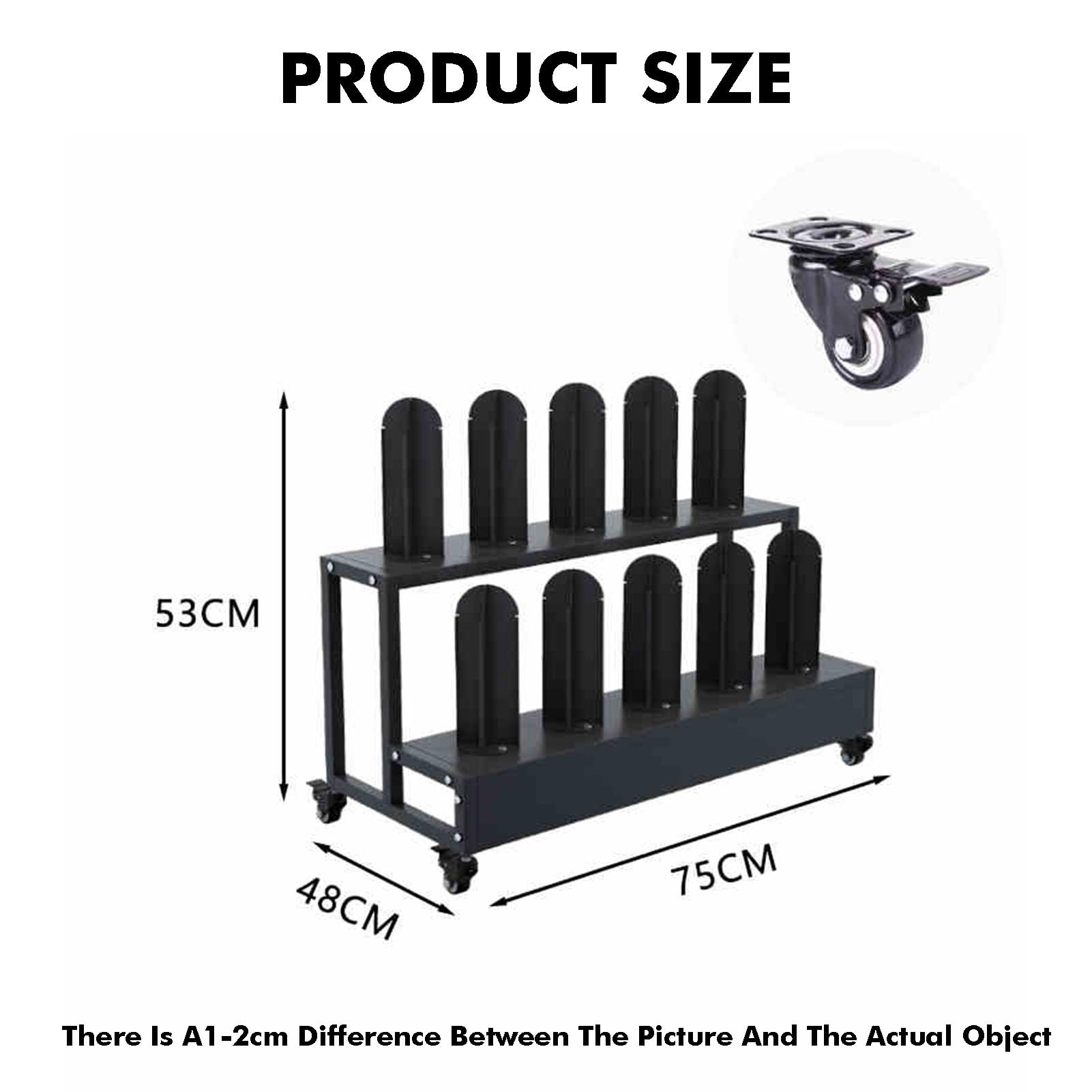 Scaffale mobile in metallo per rotoli e campioni, grande capacità, può contenere fino a 150 kg, ideale per tappeti in pelle e forniture artigianali (53 x 48 x 75 cm)