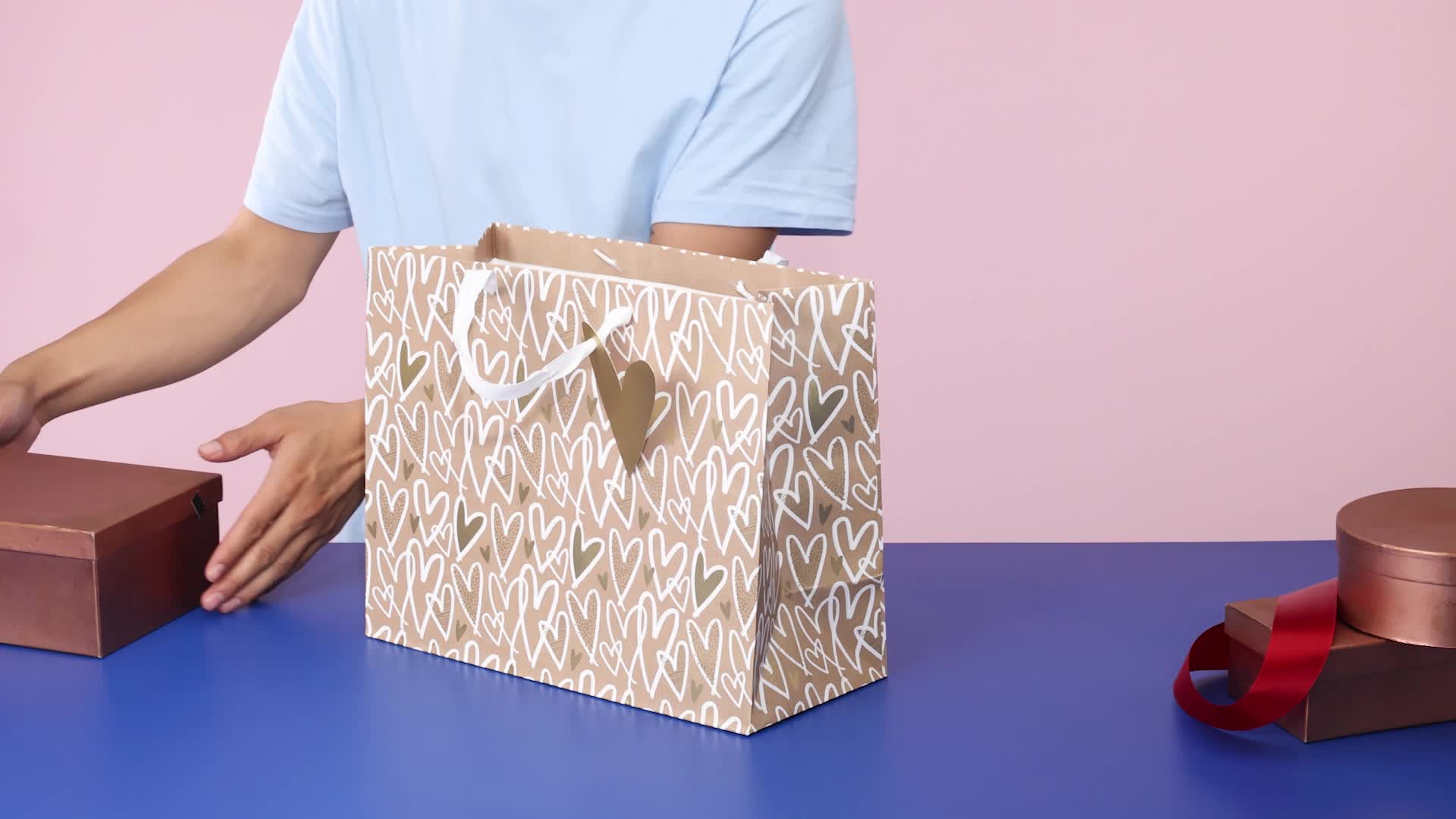 10 Sacs Cadeaux Grand Format Noir 32x11.5x28cm - Pochette Papier Kraft 250gsm Avec Poignées Tissu Pour Anniversaire Et Fêtes