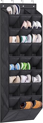 AOODA 24 pares de organizadores de zapatos para armario, bolsillos profundos, zapatero colgante grande para puerta, soporte para zapatos de 8