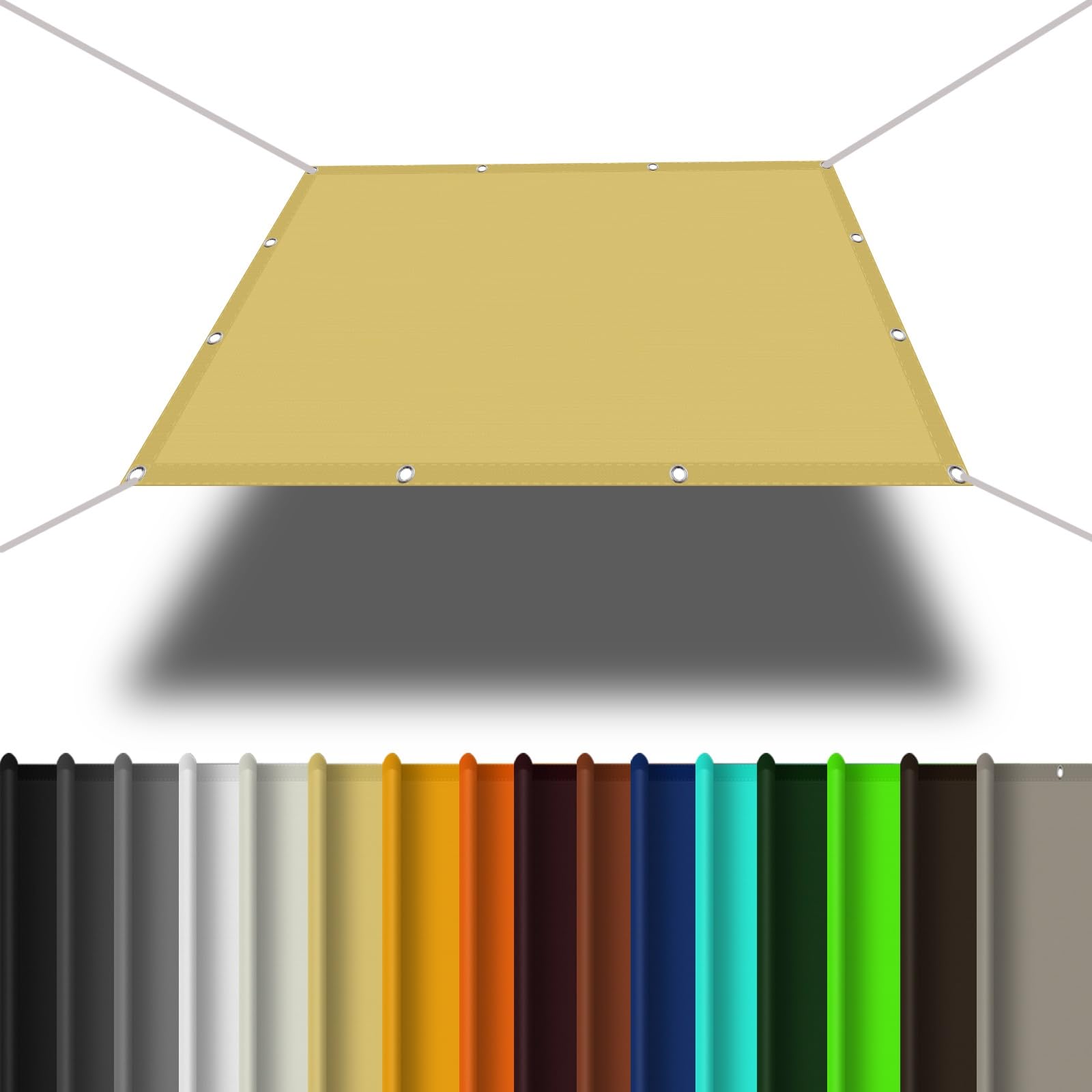 WQPMNYG Balcony 3.28 x 8.53ft UV Block Waterproof Sails Canopy for Garden Shade Tear Resistant for Yard Pergola Cream Color Outdoor for Balcony and Garde