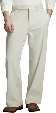 Susclude Mens Corduroy Pants Baggy Wide Leg Old Money Casual Pants ...