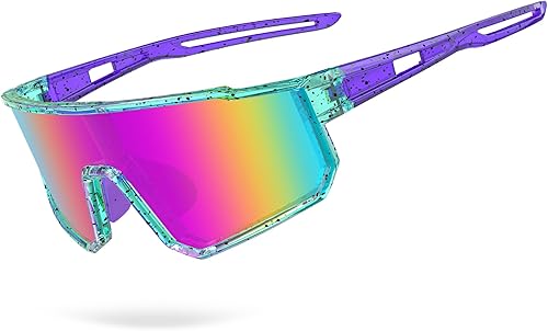 Polarized Sports Sunglasses,UV400 Protection Outdoor Glasses for Men Women Youth Baseball Cycling Running Driving Golf