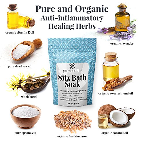 Sitz Bath Salt Usa Produced Natural Hemorrhoid Treatment And Postpartum Care - Organic Sitz Bath Soak Dead Sea Salt, Epsom Salt, Witch Hazel, Frankincense, Essential Oils Hemmoroid Treatment 32Oz #TOP4