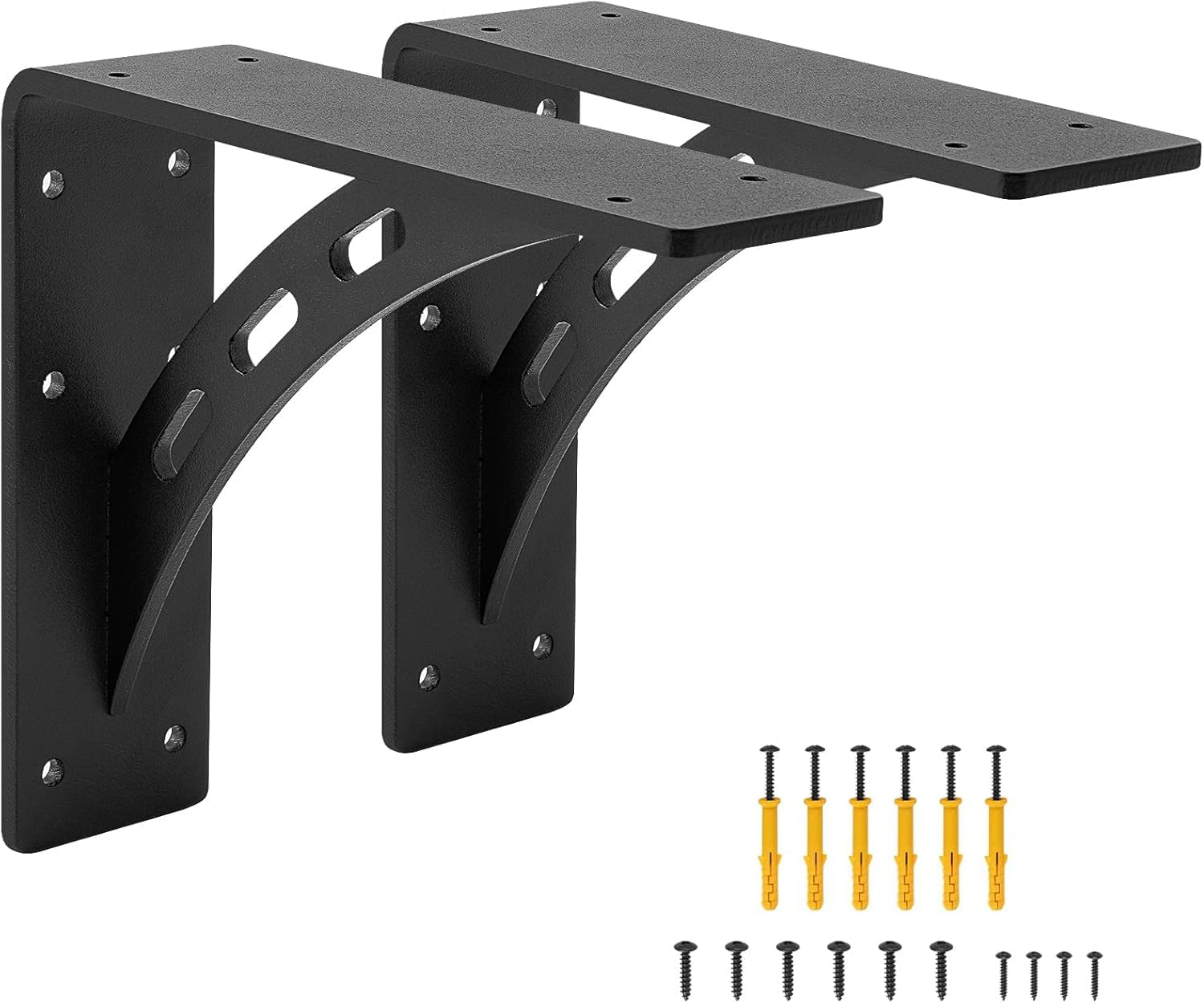 Heavy Duty Shelf Brackets , Metal Mantel Brackets (Set of 2) Fireplace Mantel Brackets - Countertop Support , Max Load 1100 Lbs (9 inch x 7.95 inch)