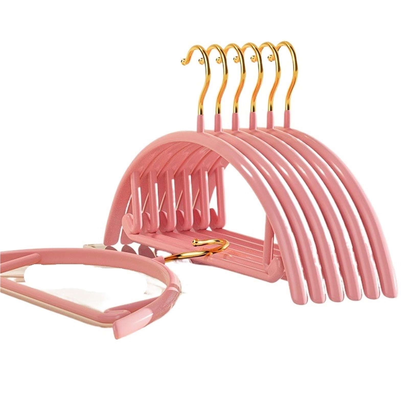 Hangers Anti-slip Hangers Household Non-marking, Strong Clothes Racks(Pink,5pcs)