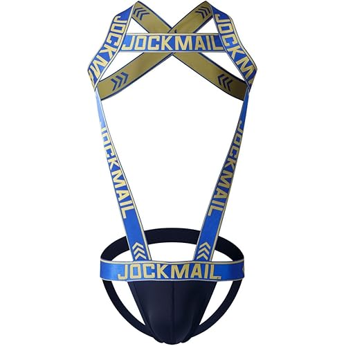 JOCKMAIL Mens Harness with Jockstrap Bodysuit Sexy Mens Shoulder Straps G-String Thong Shoulder Strap Fitness One-piecs