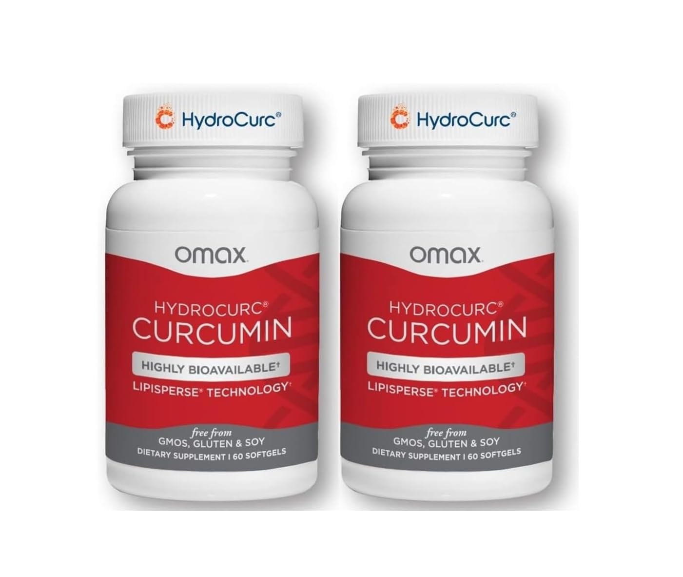 Omax3 2 Pack- HydroCurc Turmeric Curcumin Softgels, Highly Bioavailable MCT Oil Nanoparticle for Potency & Absorption, Joint Health, 120 Softgels