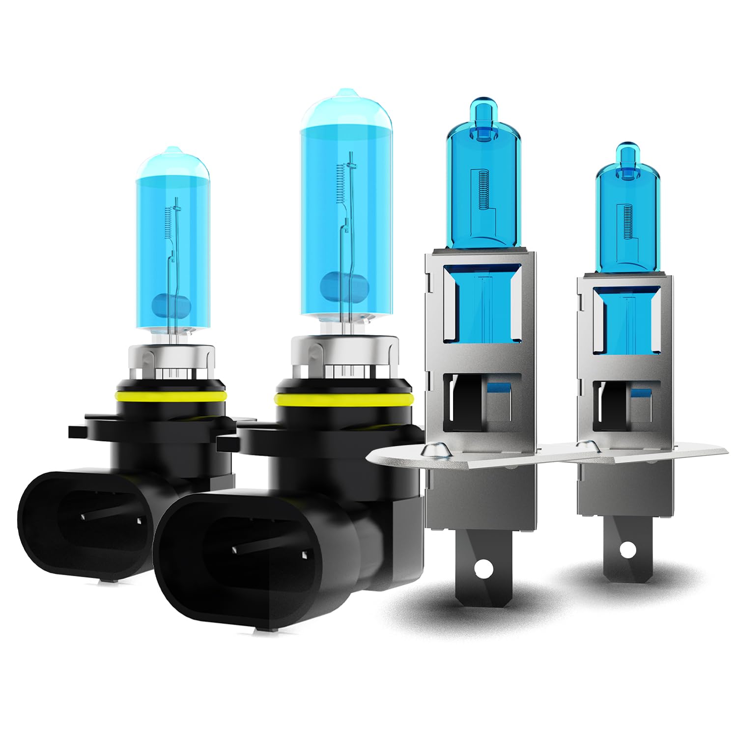 Headlight Bulbs Fit For Nissan Maxima 2002-2003, 9005 H1 High Low Beam 300% Ultra Brighter Halogen Headlight Bulb Combo, 6500k White Light, Pack of 4