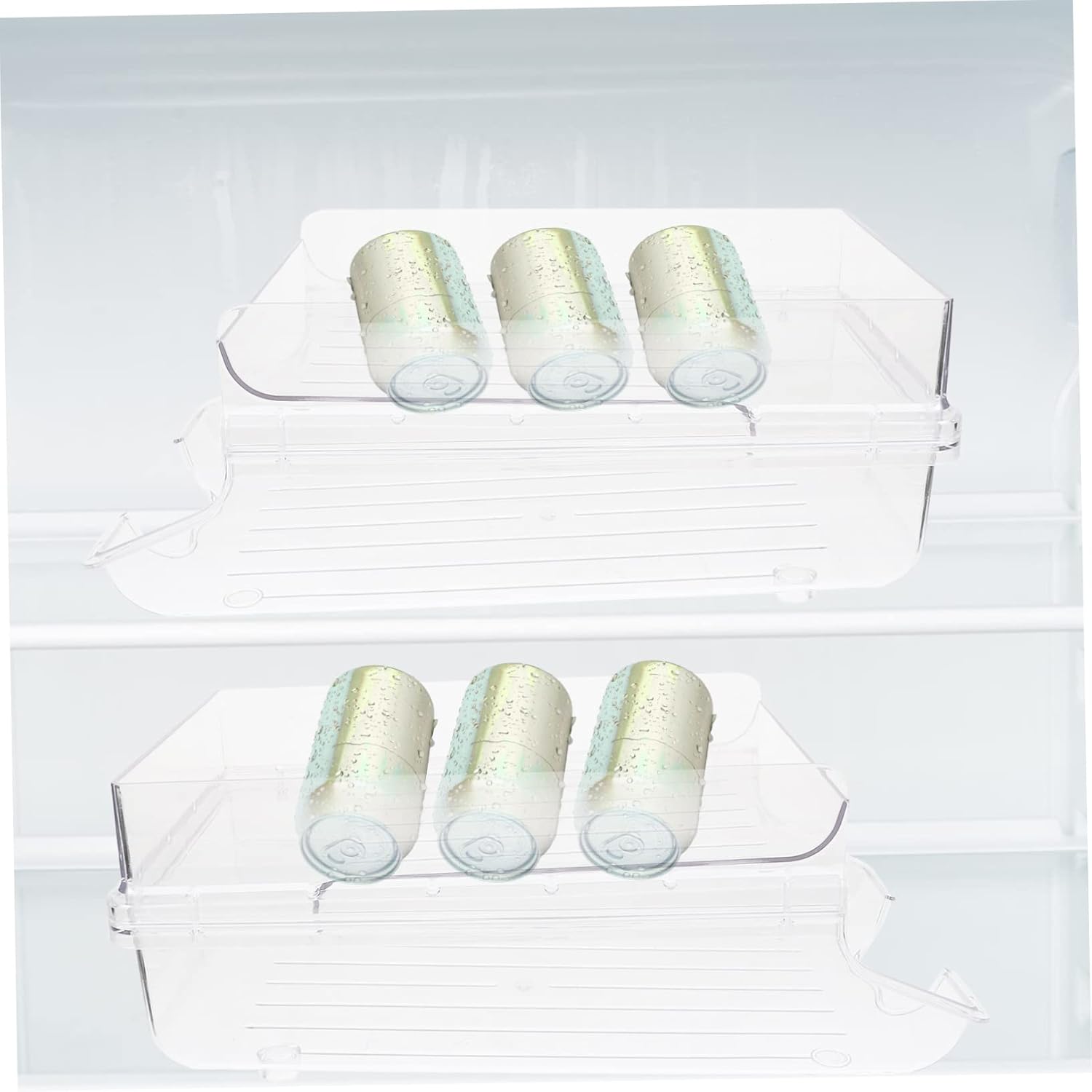 Refrigerator Beverage Storage Rack Automatic Rolling Dispenser for Cans Multi-function Organizer for Fridge Pantry and Countertop Large Capacity