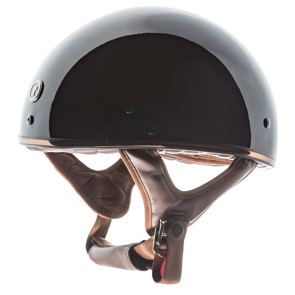 TORC Unisex-adult Half-size-helmet-style T5 Fiberglass Motorcycle Helmet (Gloss Black Bronze,XX-Large),1 Pack