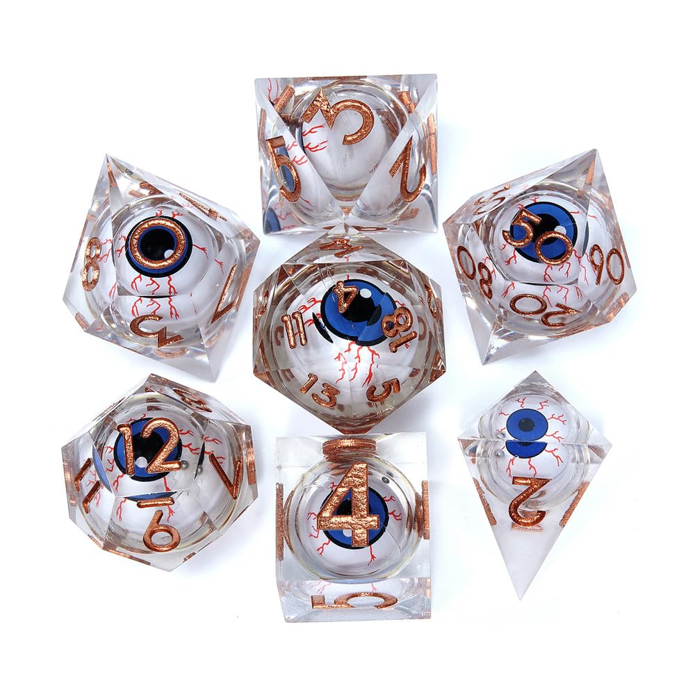 Sarini DND Dragon Eye Dice Dice Set Resin Sharp Edged Dice Set including Gift Box