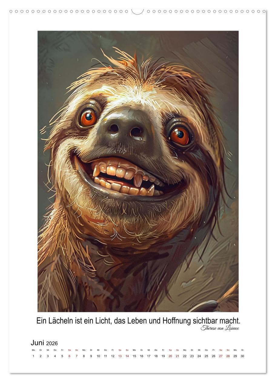 Jeden Tag ein Lächeln (hochwertiger Premium Wandkalender 2026 DIN A2 hoch), Kunstdruck in Hochglanz: Der humorvolle Kalender für gute Laune - KI generiert (CALVENDO Spass)