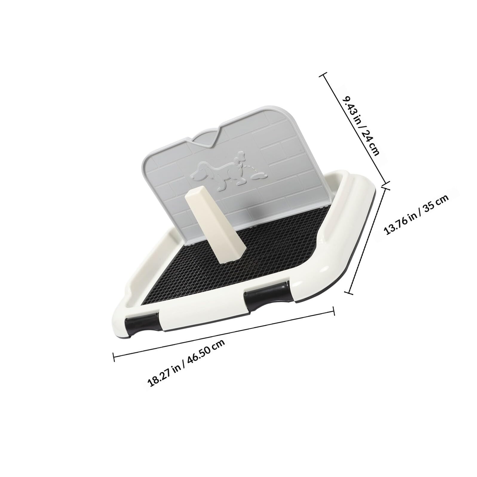 FOMIYES Toilette pour Chien Antidérapante, Bac D’apprentissage Propreté pour Chiot, Plastique Robuste, Petite Taille Mur, Intérieur et Apprentissage Propreté