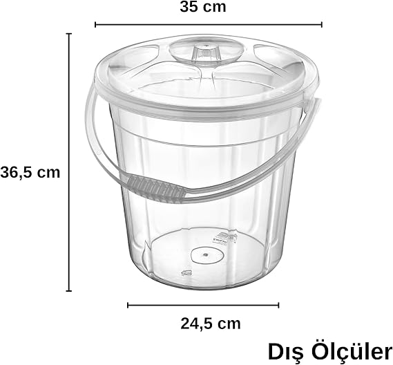 Transparent 20 Lt Supply Storage Storage Bucket
