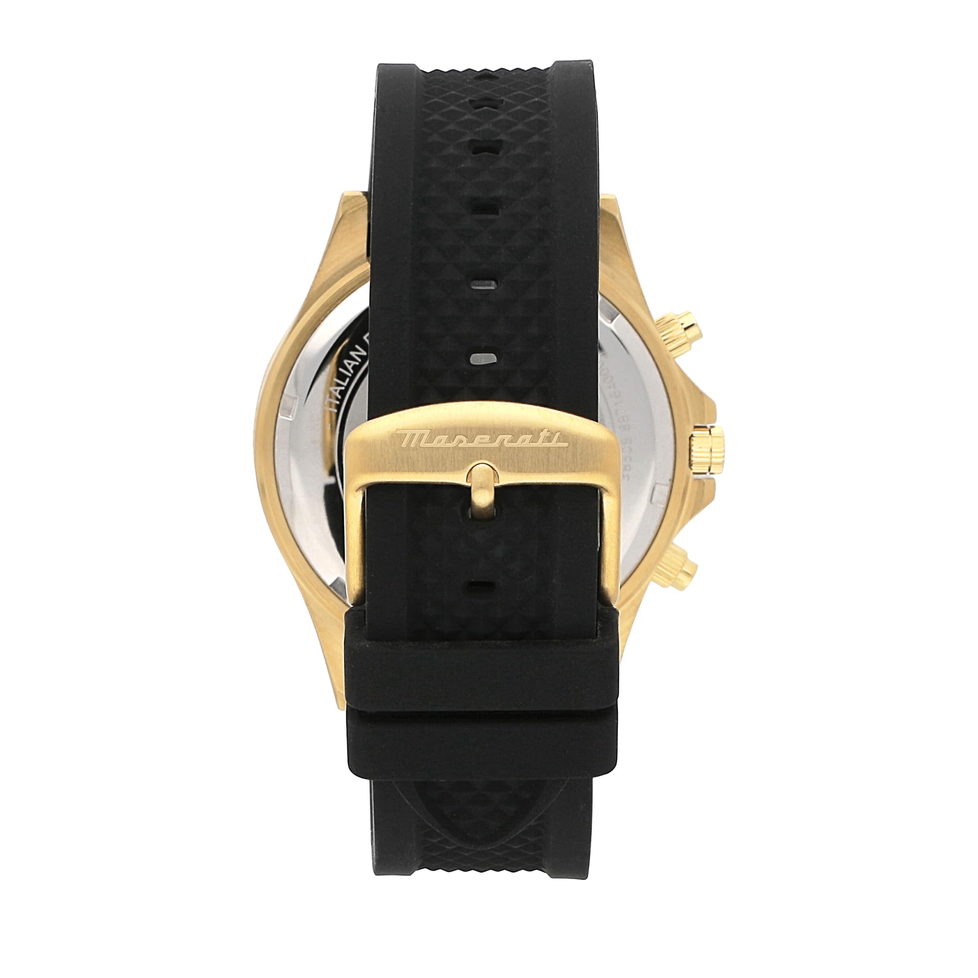 Maserati Orologio da uomo, Collezione Sfida, in Acciaio, PVD Oro, Silicone, con cinturino in Silicone - R8871640001