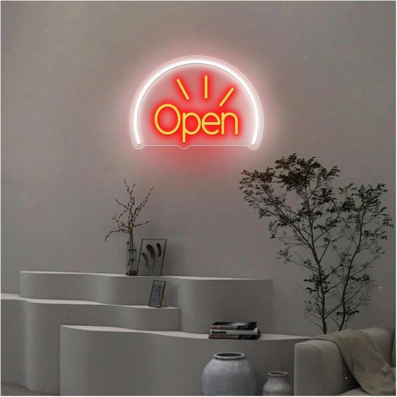 Regalo creativo per insegne al neon Insegne al neon con atmosfera rilassante, lettere aperte, alimentate da, luminosità regolabile, luci(A)