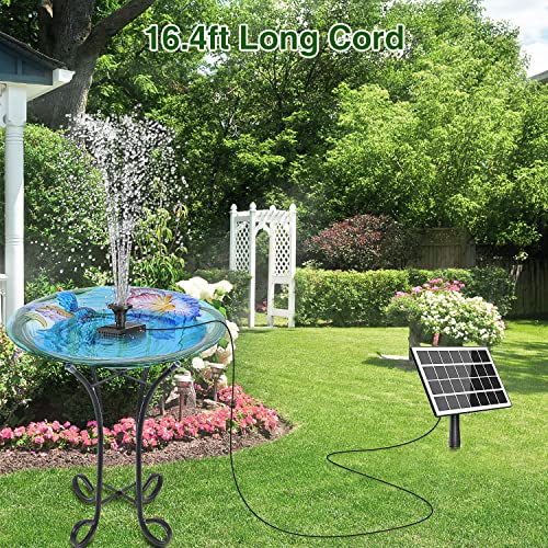 Jutai Solar Fountain Kit Glass Panel 3.5W With 2000Mah Battery Backup, Diy Solar Water Pump With Sucker And Stake, Solar Fountain Pump For Bird Bath, Water Feature,Pond, Outdoor, 16.4Ft Power Cord #TOP1