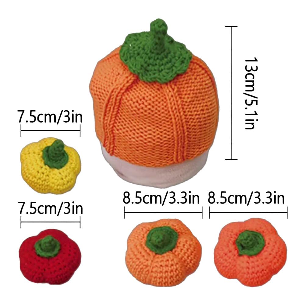 5PCS Pumpkin Woolen Toys Photography Accessories Photo Props Simulation Pumpkin Ornaments Baby Photo Props