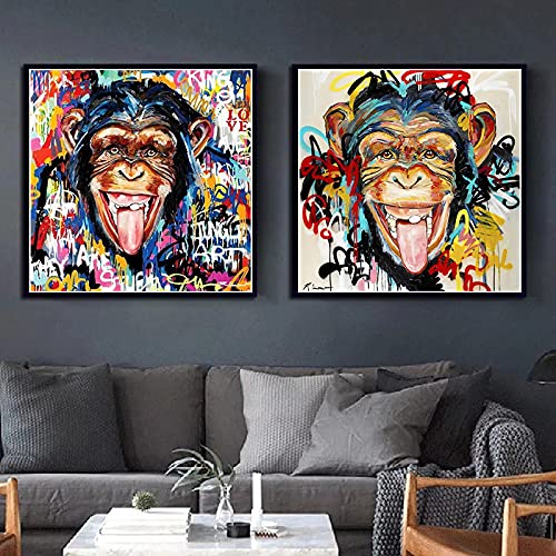 Affiches abstrait mur photos singe graffiti 50x50cm sans cadre