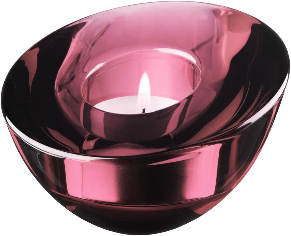 Orrefors Delight 4-Inch Round Votive, Pink