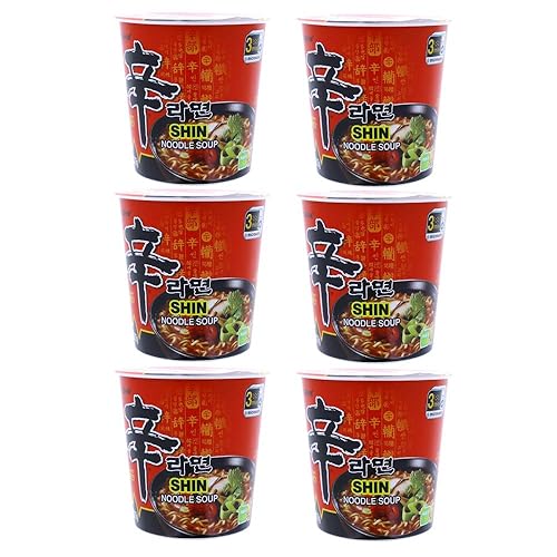 Nongshim Shin Spicy Ramen Instant Gourmet Cup Noodle (Pack of 6)