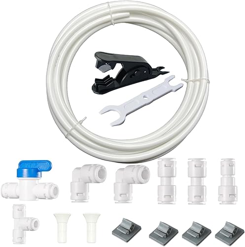 Kit de línea de agua de 20 pies 38 de 16 pies con accesorios de empuje para conectar de 38 pulgadas de diámetro exterior para sistema de ósmosis
