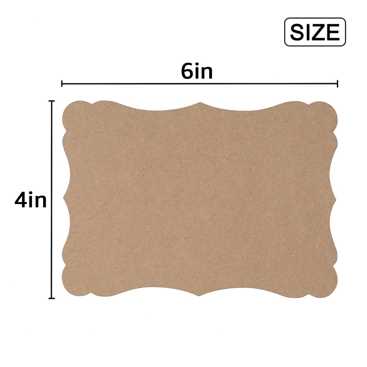 Zestaw 50 pustych kartek z życzeniami Kraft, kolor Kraft, 10 x 15 cm | Gruby papier kartonowy, do kart podarunkowych DIY, menu, zaproszeń na baby shower, zaproszenia ślubne