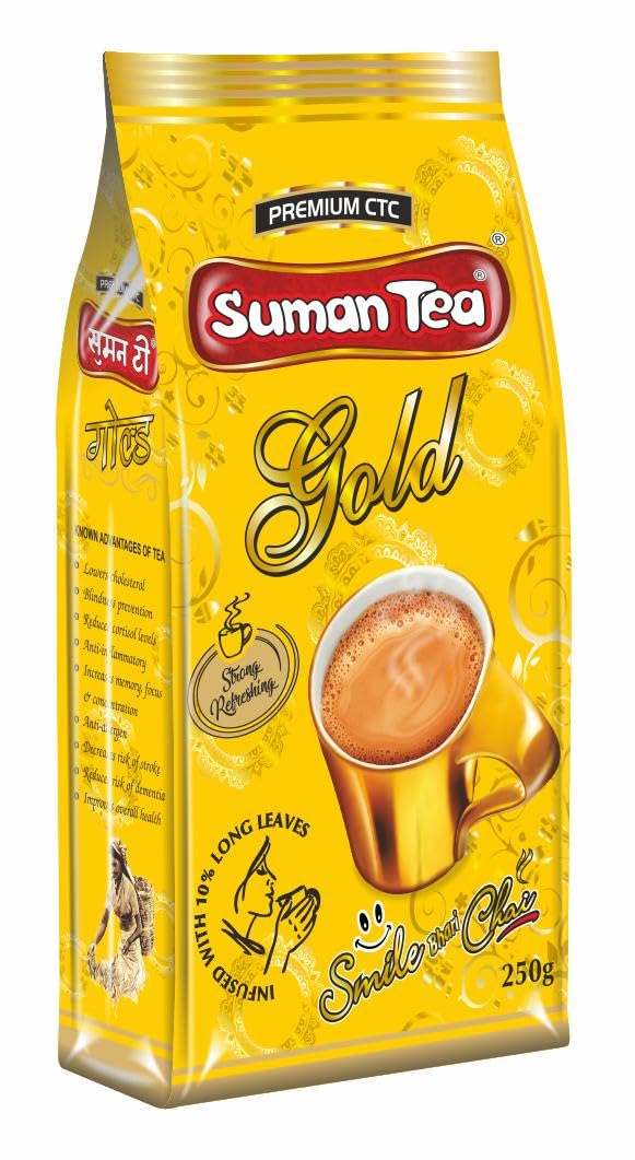 Suman Tea Gold 250gm | Premium CTC Tea with 10% Long Leaves | Strong & Refreshing | Pack of 4 (250gm Each)-image-37