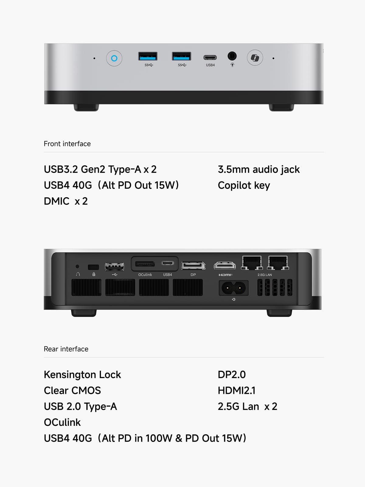 MINIS FORUM AI X1 Pro Mini-PC Barebone, AMD Ryzen AI 9 HX 470 (12C/24T, bis zu 5,2 GHz), Radeon 890M, 4K Quad Display, Dual 2,5G LAN, Wi-Fi 7, Bluetooth 5.4, USB4, OCuLink, ohne RAM/SSD