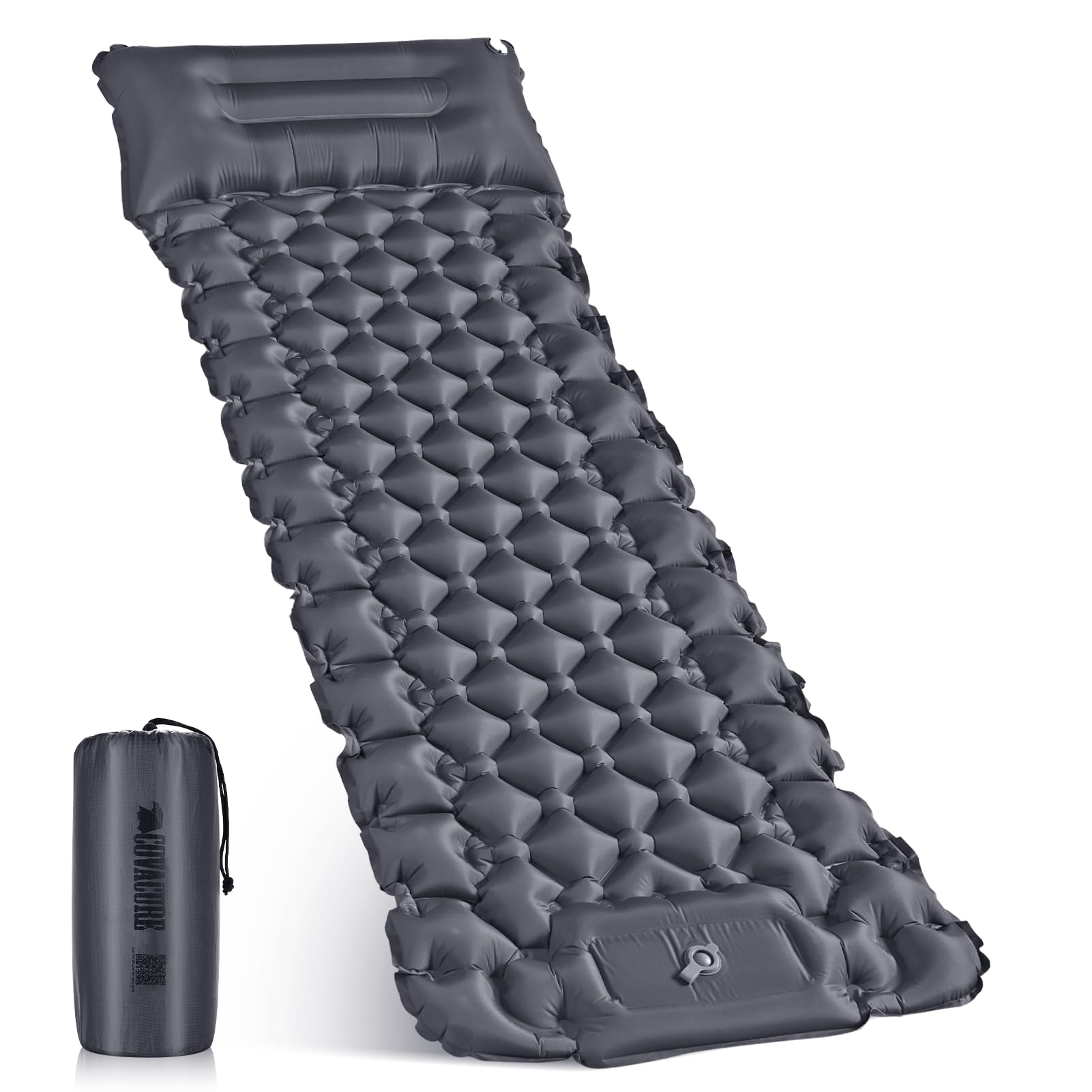 covacure Sleeping Pad - 3.9" Thick Sleeping Mats Camping with Built-in Foot Pump, Ultralight & Compact Air Mattress with Pillow for Backpacking, Hiking, Outdoor