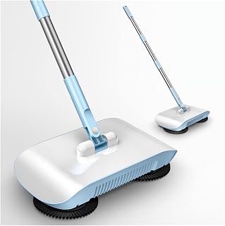 PURESILKS Flooring Handle Household Cleaning Broom Robot Floor Cleaner Home Kitchen Sweeper Mop Sweeping Machine Broom and Dustpan for The Cleaning of The Home (Color : Blue Within 3 Pads)