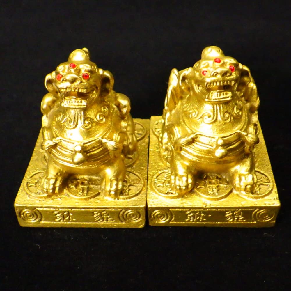 財運　金運上昇　貔貅　雌雄一対 銅製「有角雌雄貔貅(ヒキュウ)(一対)」 – 株式会社廣友オンラインショップ