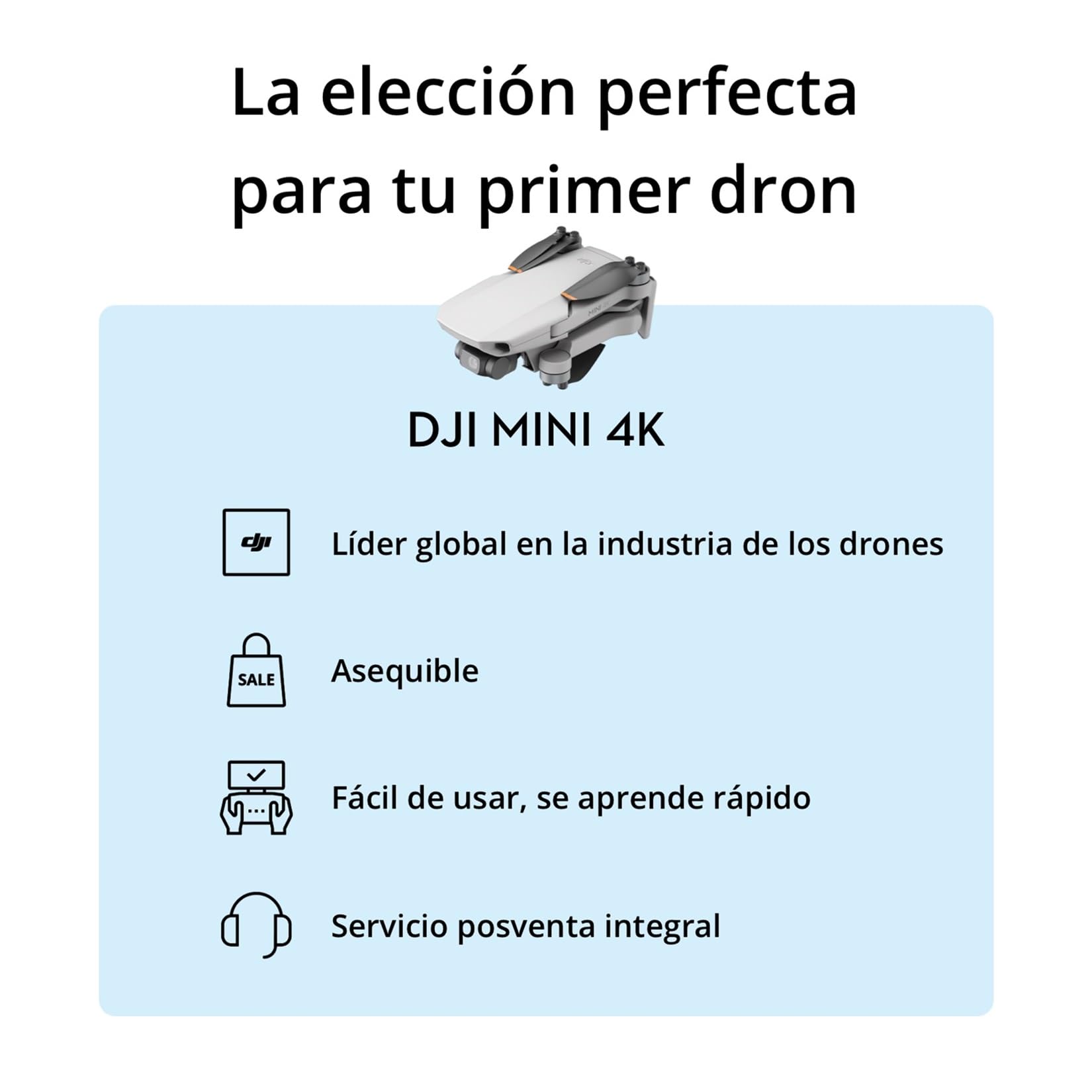 Pack DJI Mini 4K con cámara, dron con cámara 4K UHD, menos de 249 g, estabilización en 3 ejes, transmisión de vídeo a 10 km, regreso automático, 2 baterías para un tiempo máx. de vuelo de 62 min