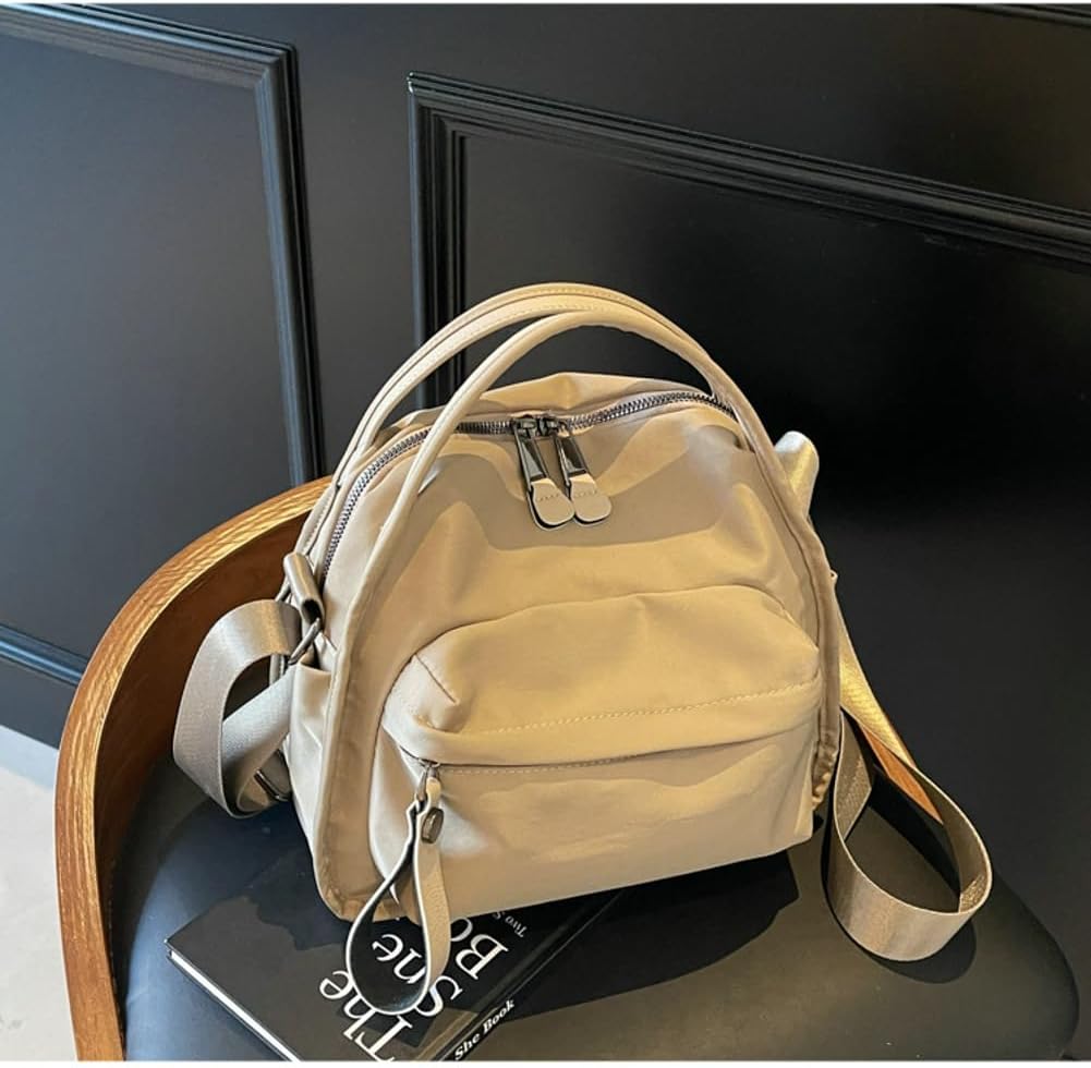 Nylon Tote Bag for Women Medium Multi-Pocket Top Handle Purse Lightweight Office Shoulder Handbag Retro Crossbody Bag - Image 3